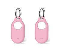 SUKADE 2 Pcs Silicone Case for Samsung SmartTag 2, Protective Cover with Keychain, Shockproof & Dirt-Proof Design, Secure Fit for Samsung Galaxy Smart Tag2 (Rose)