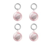 SUKADE 4Pcs Covers for Apple AirTag, Shockproof & Scratch-Resistant Protective Case, Waterproof Cover with Anti-Lost Keychain for AirTag (Rose)