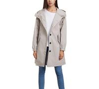 Sukany Women's Casual Hooded Windbreaker Button Down Long Sleeve Loose Outdoor Wind Jacket Grey S