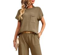 Sukany Women's Casual Sleeveless Vest Knit Sweater Loose Mock Neck Cap Sleeve Pullover Tank Top Camel S