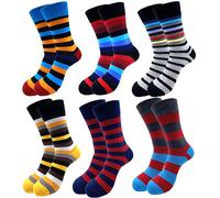 SUKBRGIR Men's Fun Set Dress Socks-Colorful Funny Novelty Cotton Funky Crew Socks Pack,Art Socks