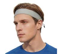 Sukeen 1" Sweat Bands Headbands for Men, Moisture Wicking Sports Mens Headband, Adjustable Non-Slip Sweatbands for Men, Breathable Sweat Band for Running, Cycling, Football, Fitness, Gray