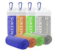 Sukeen 4 Pack Cooling Ice Towel (40"x12"), Soft Breathable Chilly Microfiber for Yoga, Pilates, Golf, Sport, Gym, Workout, Camping, Fitness, Travel