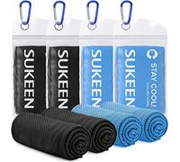 Sukeen 4 Pack Cooling Towel (40" x 12"), Ice Towel, Soft Breathable Microfiber Towel for Yoga, Sports, Running, Gym, Workout, Camping, Fitness