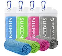 Sukeen 4 Pack Cooling Towel (40"x12"), Ice Towel, Soft Breathable Chilly Microfiber Towel for Yoga, Sport, Running, Gym, Workout, Camping, Fitness, Workout & More Activities