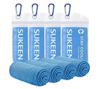 Sukeen [4 Pack] Cooling Towel (40"x12"), Ice Towel, Soft Breathable Chilly Towel, Microfiber Instant Cooling Towel for Yoga, Sport, Running, Gym, Workout,Camping, Fitness, Workout (4pack-Blue)