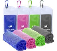 Sukeen [4 Pack Cooling Towel (40"x12"),Ice Towel,Soft Breathable Chilly Towel,Microfiber Towel for Yoga,Sport,Running,Gym,Workout,Camping,Fitness,Workout & More Activities