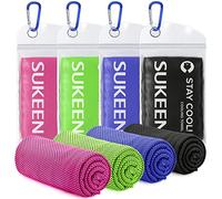 Sukeen 4 Pack Cooling Towels (40"x 12"), Cool Towels for Neck, Sport Sweat Rag for Gym, Cooling Rag, Cooling Towel for Yoga, Golf, Camping, Running, Workout, Camping, Fitness