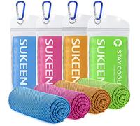 Sukeen 40"x12" Cooling Towel, 4 Pack Ice Neck Wrap Scarf, Soft Breathable Chilly Microfiber for Men Women Gym Sports Yoga Golf