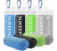 Sukeen 4Pack Cooling Towel (40''x12'') for Neck and Face, Cool Towel for Instant Cooling Relief Sports Towel for Yoga, Golf, Gym, Camping, Running, Workout & More Activities
