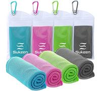 Sukeen Cooling Towel 4 Pack (40"x12"), Cooling Towels for Neck,Cool Down Towel,Soft Breathable for Golf,Sport,Running,Gym,Workout,Camping,Fitness,Workout & More Activities
