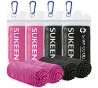 Sukeen Cooling Towel 4 pack, Coolings Towels for Neck Cool Towel for Instant Cooling Relief, Cold Towels for Hot Weather Cooling Scarf for Neck for Running Golf Hiking & Outdoors sports