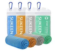 Sukeen Cooling Towel(40''x12'') Microfiber Cool Towel,Soft Breathable Chilly Towel for Yoga, Golf, Gym, Camping, Running, Workout & More Activities (Blue/Orange/Grey/Palegreen), 101.60 x 30.48 cms