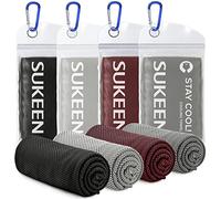Sukeen Cooling Towel, Cooling Towels 4 pack, Stay Cool Ice Towel, Cooling Towels for Neck, Cold Towel, Gym Towel Men Women (4pcs, Dark Grey/Grey/Brown/Black)