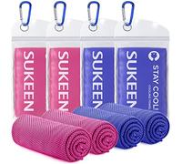 Sukeen Cooling Towel, Cooling Towels for Neck and Face, Quick Dry Sport Camping Cooling Towels, 40"x12" Cold Towel for Hot Weather (2*Pink/2*Dark Blue)