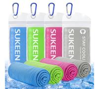 Sukeen Cooling Towel for Men and Women - 4 Pack (40"x12") Quick Dry Ice Towel for Gym, Travel, Camping, Sweat, Yoga, Sports, Outdoor Work