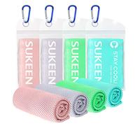 Sukeen Cooling Towel Ice Towel 4Pack (100 x 30cm), Cooling Towel Quick Dry Fitness Towel Gym Towel Golf Towel Yoga Towel Sports Cooling Towels for Neck and Face Cooling Bandana