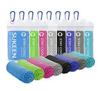 Sukeen Cooling Towel Instant Evaporative Cooling,Snap Cooling Towel for Sports,Yoga,Golf,Gym,Neck,Workout and More(40''x 12''), Blue,green,grey