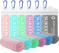 Sukeen Cooling Towel, Microfibre Towel, Soft Breathable Cool Towel for Yoga, Sports, Gym, Workout, Camping, Fitness, Running and Other Activities, 102 x 30.5 cm, Pack of 6