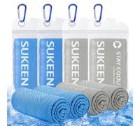 Sukeen Cooling Towel Set for Men and Women - 4 Pack (40"x12") Quick Dry Ice Towels for Gym, Travel, Camping, Sweat, Yoga, Sports, and Outdoor Work