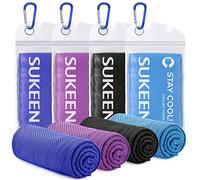 Sukeen Cooling Towels 4 Pack | 40"x12" Quick Cooling Towel for Neck| Soft Breathable Fabric| Instant Cooling | Reusable for Golf, Sports, Gym, Running, Camping, Fitness, Outdoor Activities