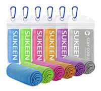 Sukeen Cooling Towels 6 Pack (40"x 12"), Cooling Towels for Neck and Face, Cooling Rags, Lightweight Soft Breathable Towels for Yoga, Sport, Workout, Running, Gym, Camping, Fitness