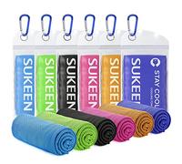 Sukeen Cooling Towels 6 Pack (40"x 12"), Neck and Face, Cool Sweat and Lightweight Breathable Towels for Hot Weather, Yoga, Sports, Workout, Running, Gym, Camping, Fitness