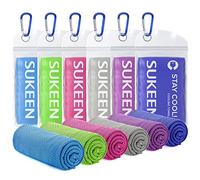 Sukeen Cooling Towels 6 Pack (40"x12") for Neck and Face, Quick Dry Sport Camping Cold Towel for Hot Weather