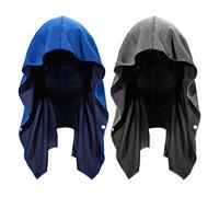 Sukeen Cooling Towels for Neck and Face, Cooling Hoodie Towel 2 Pack, Sport Camping Workout Cycling Cooling Towel, Cooling Neck Wraps(Royal Blue/Grey)