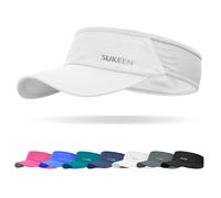 Sukeen Sports Sun Visor Men Women Lightweight Packable Cooling Stretchy Visor Hat for Running, Tennis, Golf, White, One size