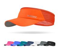 Sukeen Sports Sun Visor Men Women Lightweight Packable Cooling Stretchy Visor Hat for Running, Tennis, Golf, Orange, One size