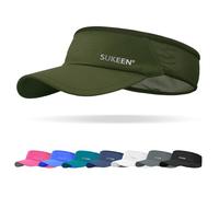 Sukeen Sports Sun Visor Men Women Lightweight Packable Cooling Stretchy Visor Hat for Running, Tennis, Golf, Army Green, One size