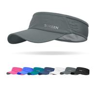 Sukeen Sports Sun Visor Men Women Lightweight Packable Cooling Stretchy Visor Hat for Running, Tennis, Golf, Grey, One size
