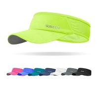 Sukeen Sports Sun Visor Men Women Lightweight Packable Cooling Stretchy Visor Hat for Running, Tennis, Golf, Fluorescent Yellow, One size