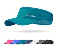 Sukeen Sports Sun Visor Men Women Lightweight Packable Cooling Stretchy Visor Hat for Running, Tennis, Golf, Teal Blue, One size