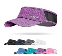 Sukeen Sports Sun Visor Men Women Lightweight Portable Cooling Stretchy Visor Hat for Running, Golf, Daily Wear, Purple, One size