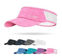 Sukeen Sports Sun Visor Men Women Lightweight Portable Cooling Stretchy Visor Hat for Running, Golf, Daily Wear, Pink, One size