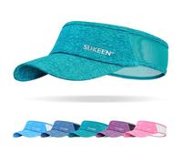 Sukeen Sports Sun Visor Men Women Lightweight Portable Cooling Stretchy Visor Hat for Running, Golf, Daily Wear, Teal Blue, One size