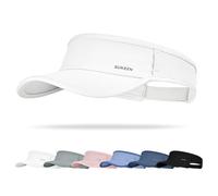 Sukeen Sports Sun Visor Women Men Lightweight Quick-Dry Visor Hat with Sunglasses Slots Athletic Visor for Golf, Tennis, White, One Size