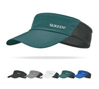 Sukeen Sun Visor Hat for Men Large Head Lightweight Cooling Stretchy Visor Hat for Running, Tennis, Golf, Daily Wear, Teal Blue, One size