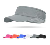 Sukeen Sun Visor Hat, UPF 50+ UV Sun Protective, Running Golf Hat, Cooling Elastic Visor with Breathable Sweatband, Sport Cap for Tennis Cycling Gery Grey
