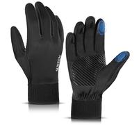 Sukeen Winter Warm Gloves Men Women,Running Gloves Cycling Gloves Touch Screen Gloves Warm Liners Gloves Anti-slip Thermal Gloves Soft Black Gloves for Football Riding Driving Hiking Working Outdoor