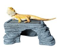 SUKEOPET Bearded Dragon Basking Platform, Reptile Hides and Caves, Large Reptile Basking Rock for Adult/Juvenile Bearded Dragon Gecko Lizard Turtle, Slate Rock Climing Hideout