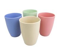 sukevitor 4 Pack Unbreakable Reusable Drinking Cups, 350ml Plastic Tumblers Drinking Cups Set for Kitchen Picnics Outdoor Parties Travels - Dishwasher and Microwave Safe