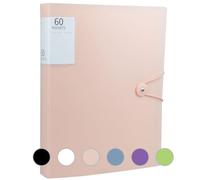 Sukevitor A4 Display Folders, 60 Pockets Display Book with Plastic Sleeves, Plastic Pocket, Presentation & Project Folders (Pink)