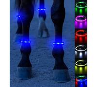 SUKEYME 4pcs LED Horse Leg Band, 7 Colors in 1 Light up Horse Tack, USB Rechargeable LED Horse Light - Added Visibility & Safety for Night Horse Riding