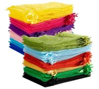 Sukh 120PCS Organza Bags 5''x7'' - Muticolor Small Sachet Jewelry Gift Favor Bags Drawstring Mesh Bags Gifts Valentines Wedding Eid Mubarak Halloween Eve Christmas New Year Party Candy Fruit Wrap Bulk