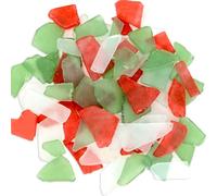 Sukh 15 OZ Sea Glass for Crafts - Red Clear Green Seaglass Bulk Decor | Beach Glass Decor for Crafts Jewelry Making, Vase Filler, DIY Art, Home Coastal Decoration & Christmas Tree Projects