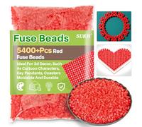 Sukh 5400+Pcs Fuse Beads - Fuse Beads Kit Bulk Iron Bead for Kids Crafts, Ideal for Boys and Girls Christmas Birthday Gifts (Red)