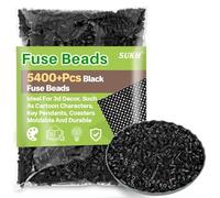 Sukh 5400+Pcs Fuse Beads - Fuse Beads Kit Melty Bulk Iron Bead for Kids Crafts, Ideal for Boys and Girls Christmas Birthday Gifts (Black)